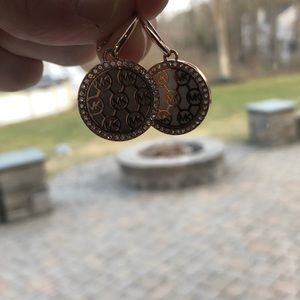 Michael Kors Monogram Earrings in Rose Gold